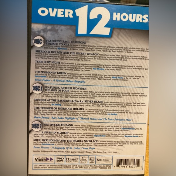 Sherlock Holmes DVD Set Over 12 Hours - Picture 3 of 3